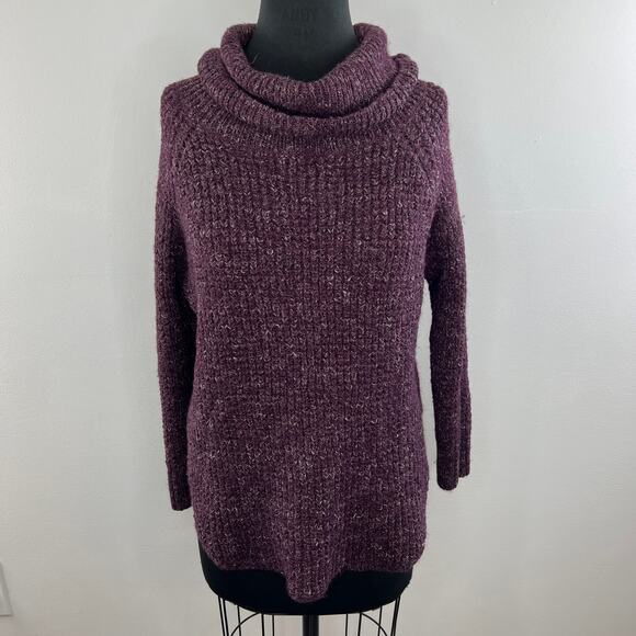Free People People Long Sleeve Cowl Neck Dylan Tweedy Pullover Sweater Size M - Picture 2 of 7